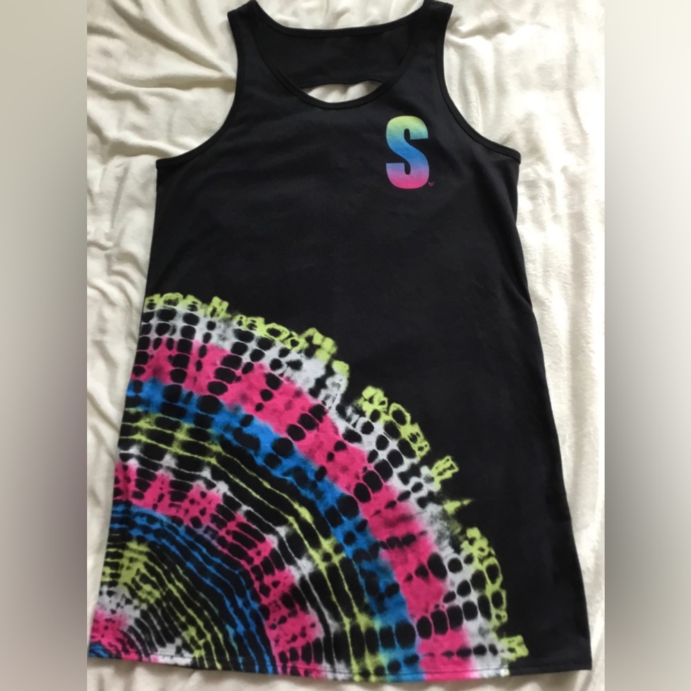 JUSTICE Girls size 12/14 TYE DYE ROMPER PJ PAJAMA NWOT